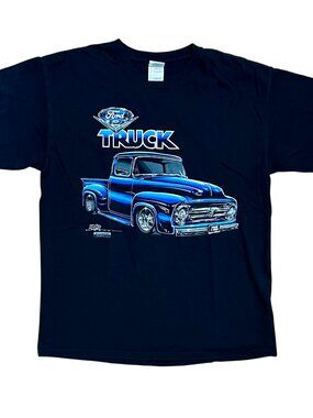 Ford Truck Vintage 1994 Hot Rod F100 Black Graphic T-Shirt, Men's Large